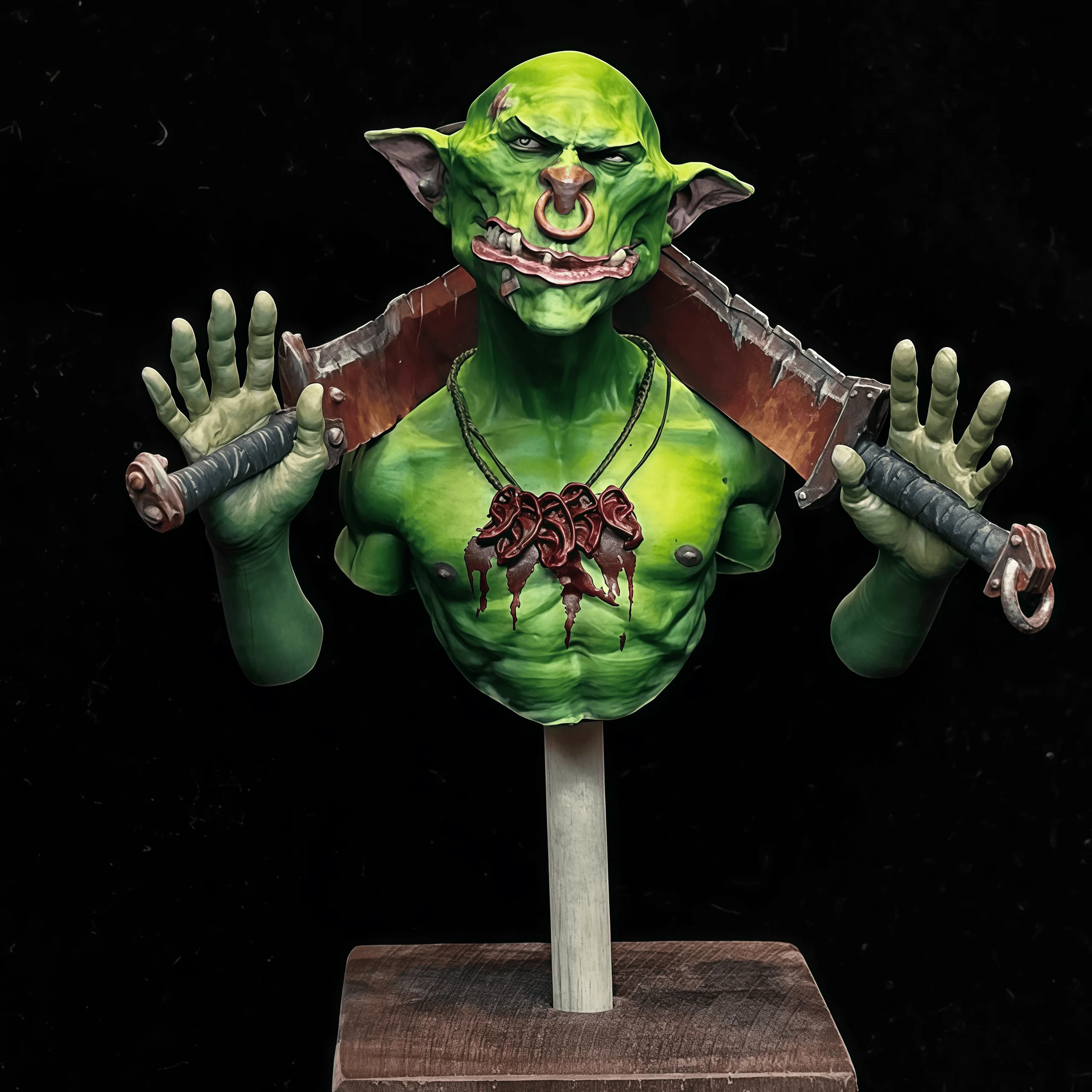 1/12 Casting Resin Model Assembly Kit, Resin Magical Character Half Body, Unpainted, Requires Assembly