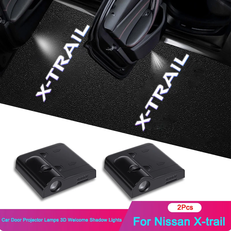 2Pcs LED Car Door logo Projector Ghost Shadow HD Welcome Decorative Light For Nissan X-Trail X trail T30 T31 T32 Car Accessories