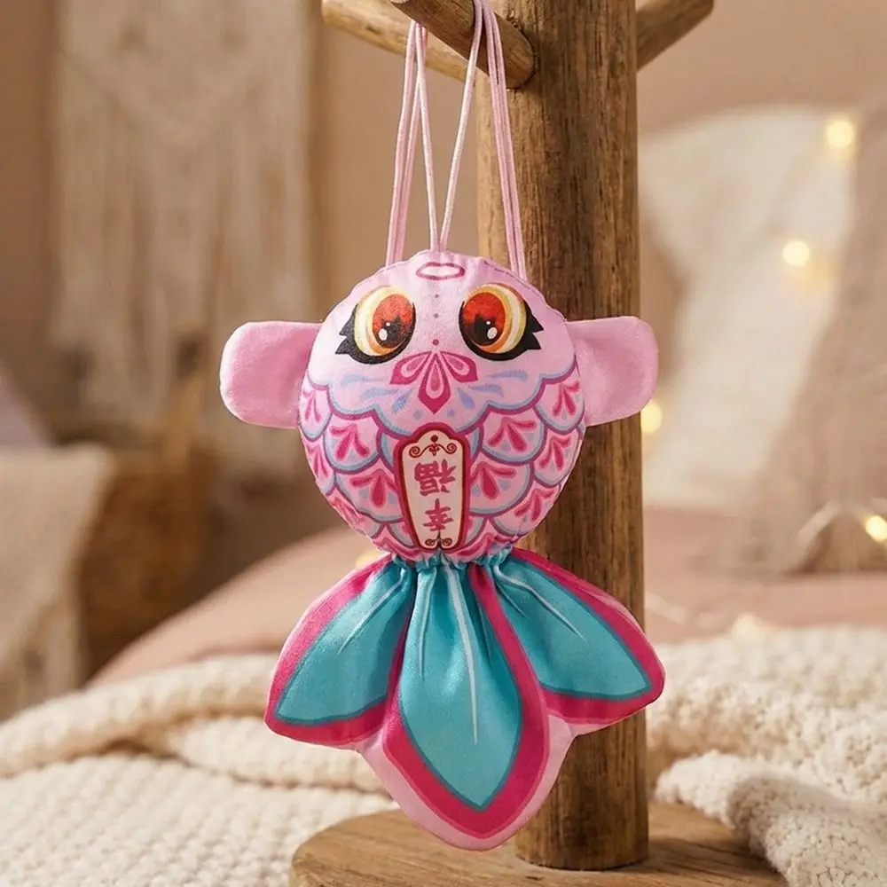 Chinese Style Cartoon Koi Sachet Bag Embroidery Handmade Good Luck Pouch Blessing Sachet Hanging Fish Ornament Festive