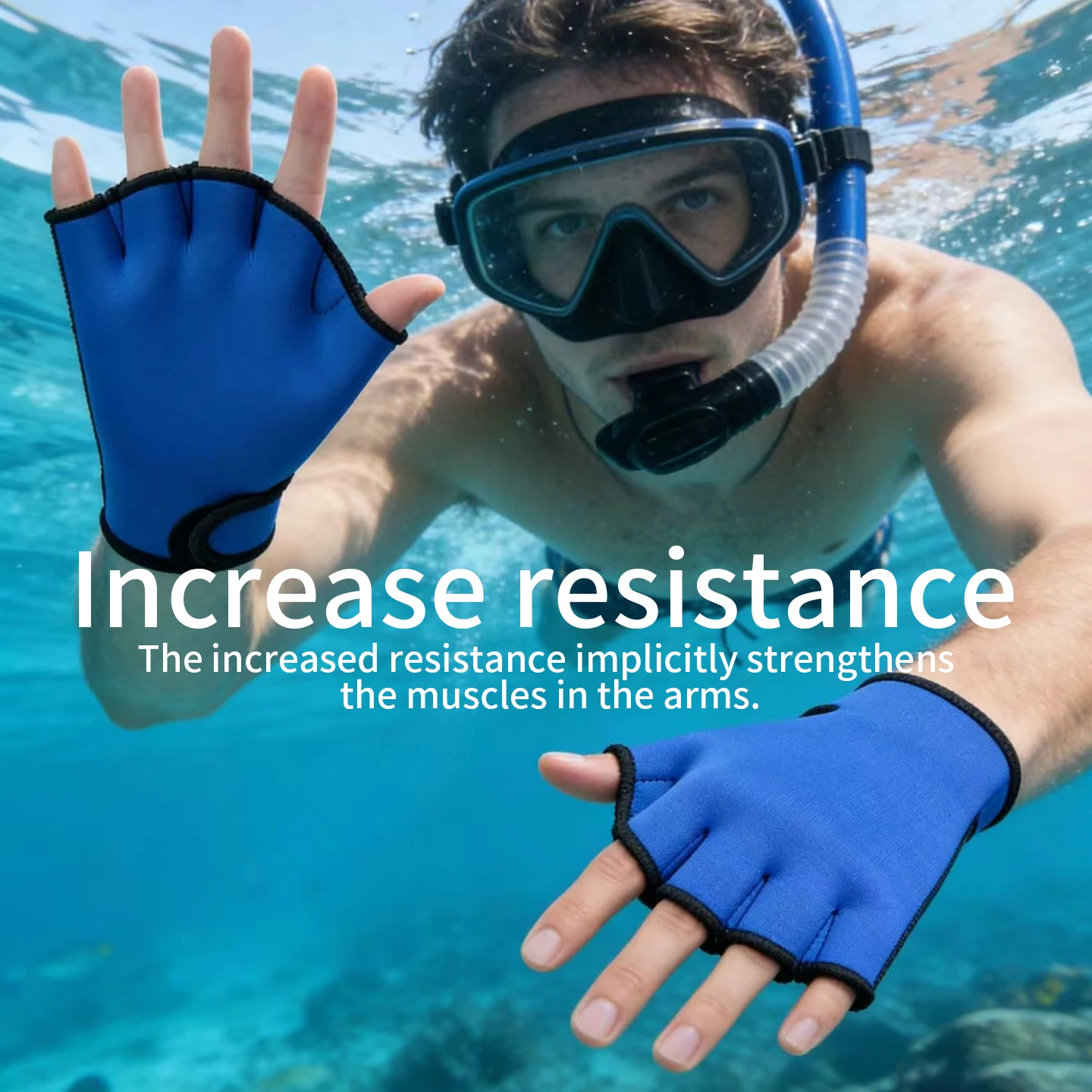 Webbed Swim Gloves for Water Aerobics, Aqua Fitness & Resistance Training, Unisex Diving Paddles with Adjustable Wrist Strap