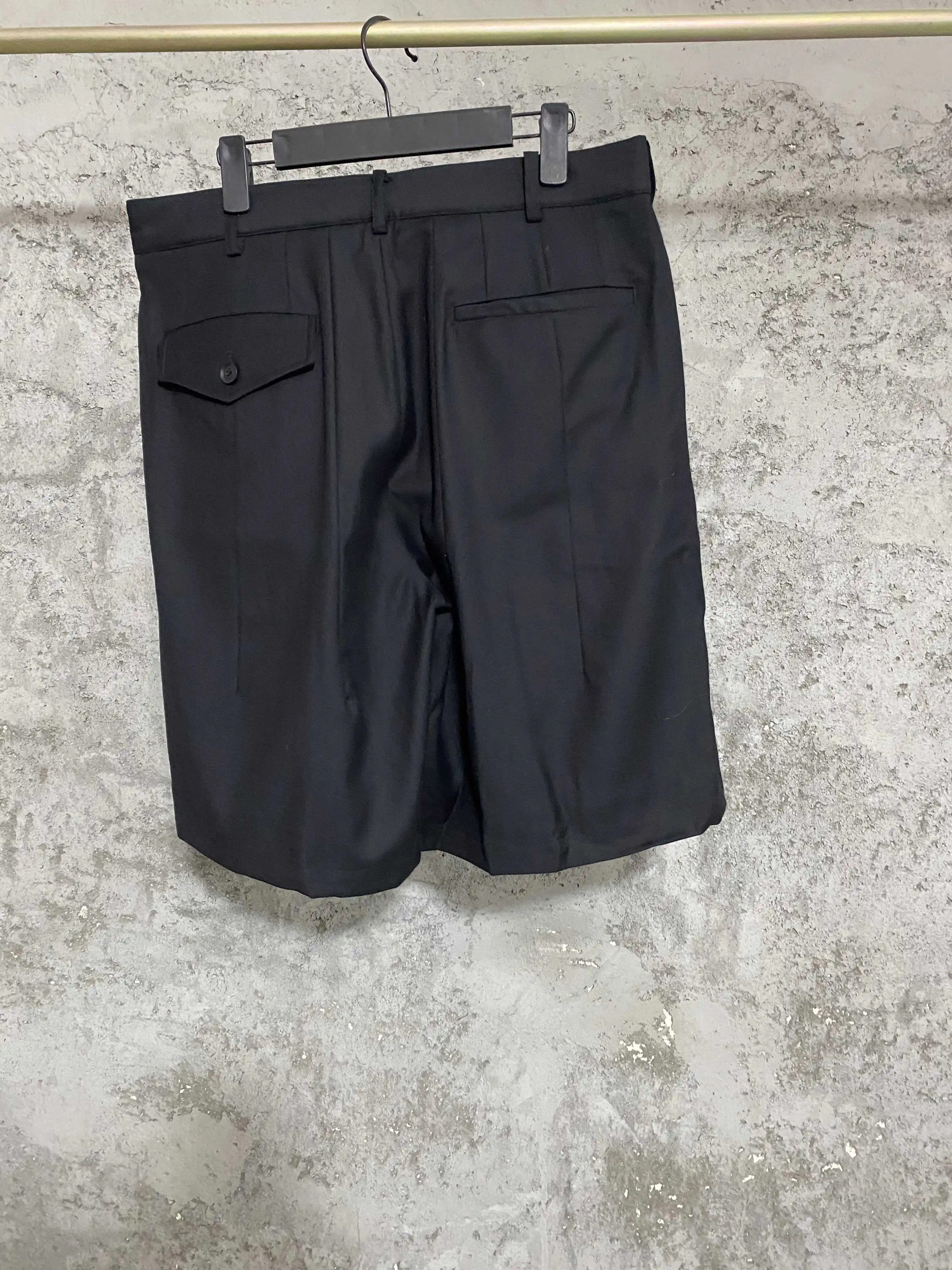 TOP-YAMAMOTO classic wool capri pants, oversized loose casual shorts