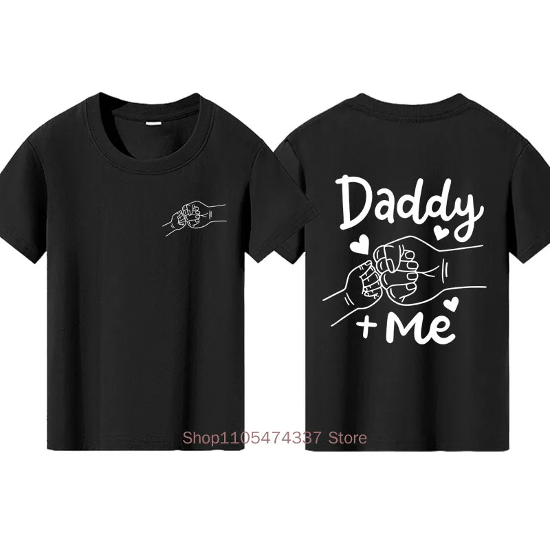 Daddy and Me Letter Print T-shirts Children Summer Casual Funny Cute Colorful Tops Kids Comfortable O-Neck Short Sleeve T-shirts