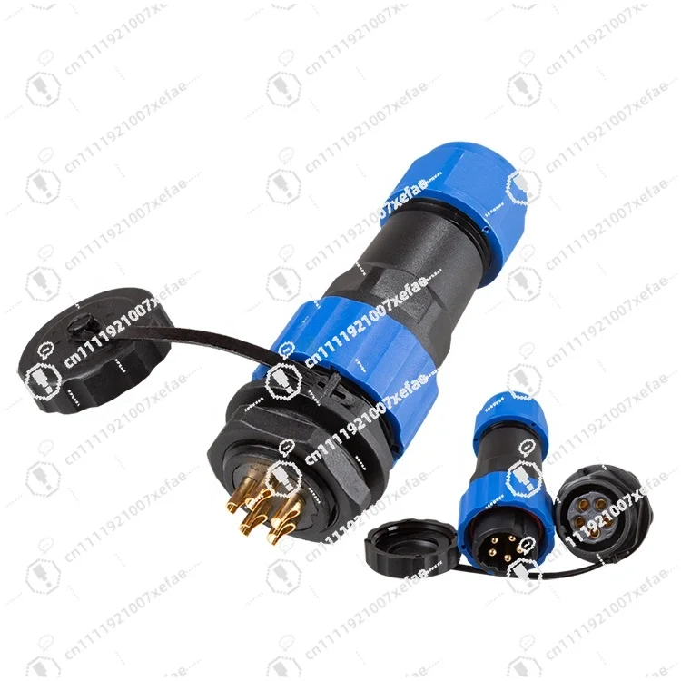 Panel Mount M20 SD20 Back Nut 25A Outdoor Round Industrial Male Female Plug Socket Cable Power Supply 5 Pin Waterproof Connector
