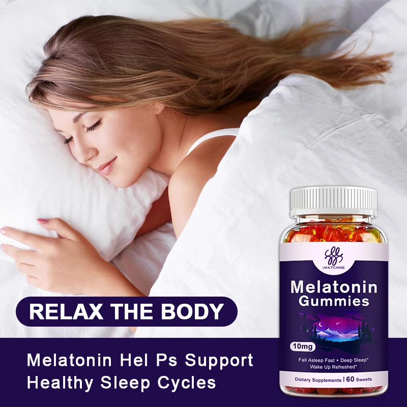 Melatonin Gummies Stress Relief Support Deep Sleep Better Melatonin for Audlt & Middle-aged Elderly