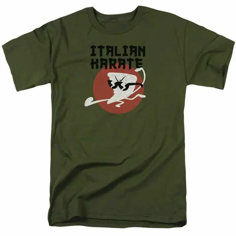 Camiseta masculina italiana de karatê do Uncle Grandpa, produto licenciado de desenho animado, militar