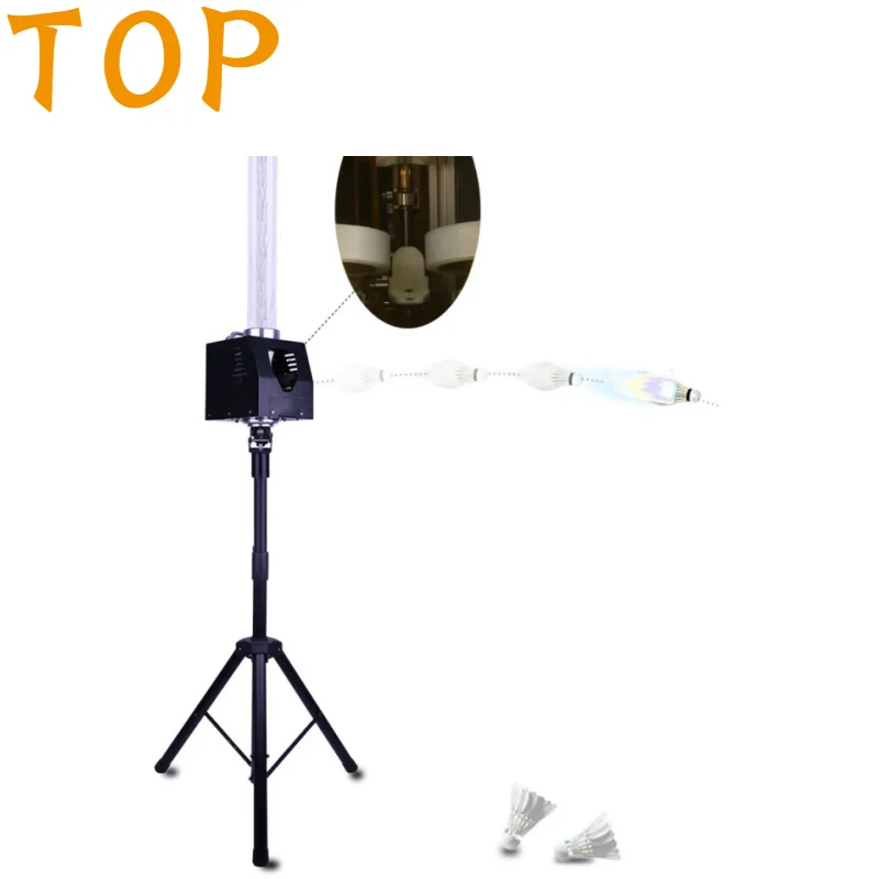 Máquina automática de alimentação de badminton, peteca, versão plug-in, ponto fixo, máquina de treinamento de passo