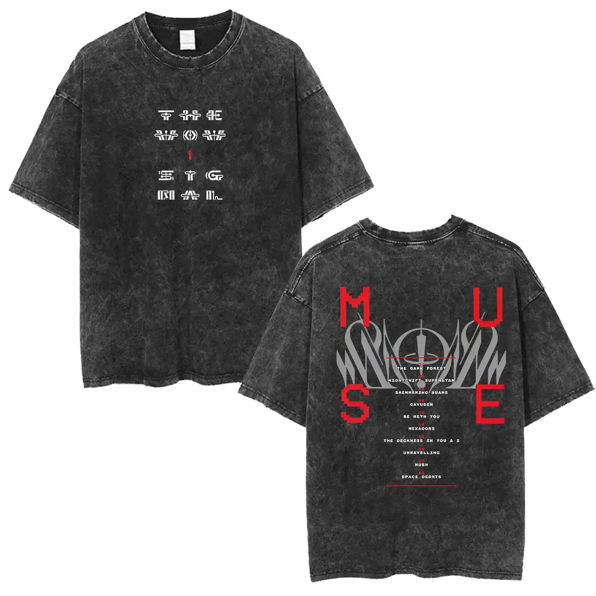 MUSE Band Vintage Washed T Shirts MUSE The Wow! Signal Tour 2026 Fans Gift T-shirt's Men Women Hip Hop O-Neck Short Sleeve Tees