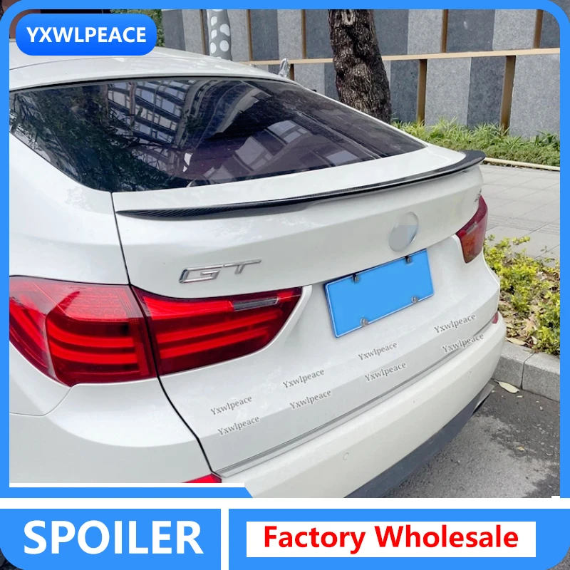 

For BMW 5 Series GT F07 Spoiler 2014 2015 2016 2017 P Style Real Carbon Fiber/FRP Black Rear Trunk Lip Spoiler Car Accessories