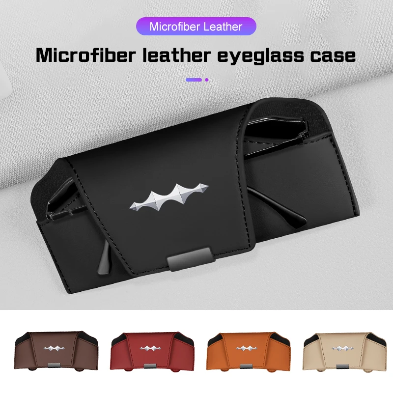 Magnetic Leather Car Visor Glasses Box Portable For BYD Fang Cheng Bao Leopard 5 Denza B5 2025 Sunglasses Holder Car Accessories