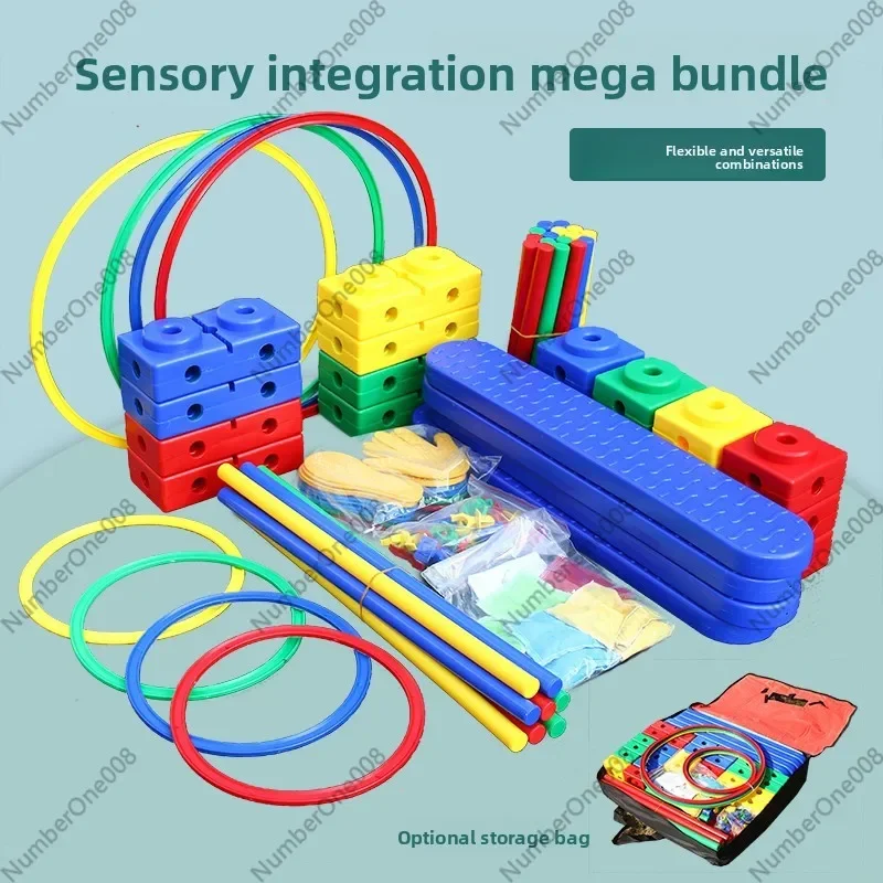 Sensory Integration Training Equipment Set, Balance Beam & Exercise Bar for Kids, Home Indoor Play Motor Skills Development