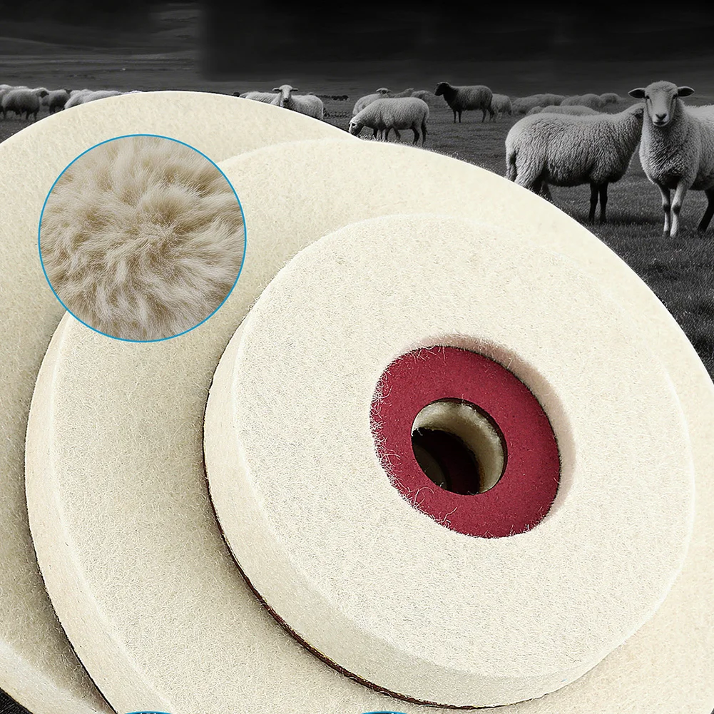 Reinforced Center Ring Wool Pad for Angle Grinder Compatible with Standard Adapter Plates for Industrial and DIY Use