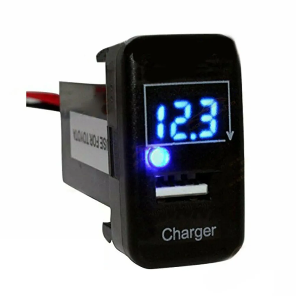 With Wiring And Fuse USB Audio Charger Adapter Car DC 12V Digital USB Port Voltmeter Tester 2.1A Power Exterior