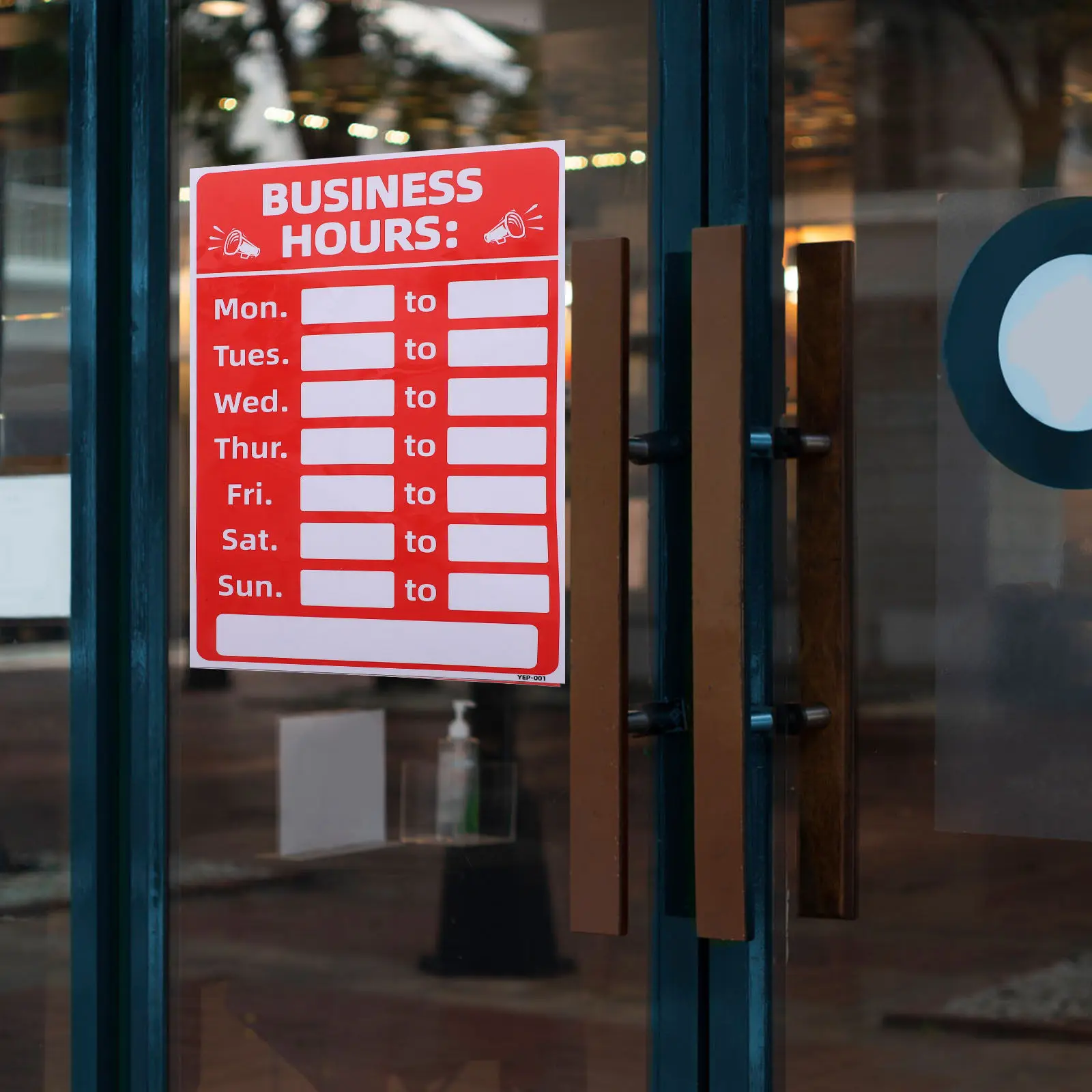 Business Hours Sign PVC Sunproof Oilproof Rewritable Adhesive Stickers for Shop Bank Office Store Opening Hours Labels