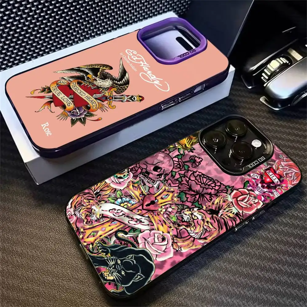 

Art Street Ed Brands Hardy Phone Case For Gradient Silver Case iPhone 17,16,15,14,12,13,11 Plus,Pro Max,XS