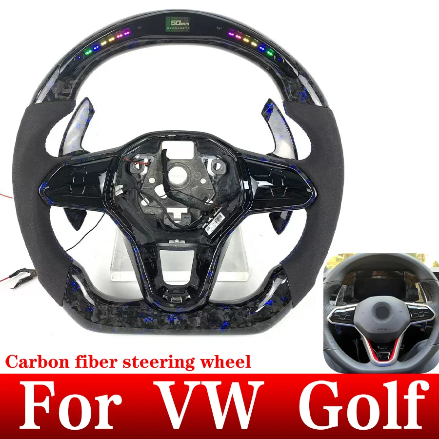 

Customization Sports style For Volkswagen VW Golf 8 GTI R Line MK8 Jetta GLI LED Forge Carbon Fiber Alcantara Steering Wheel