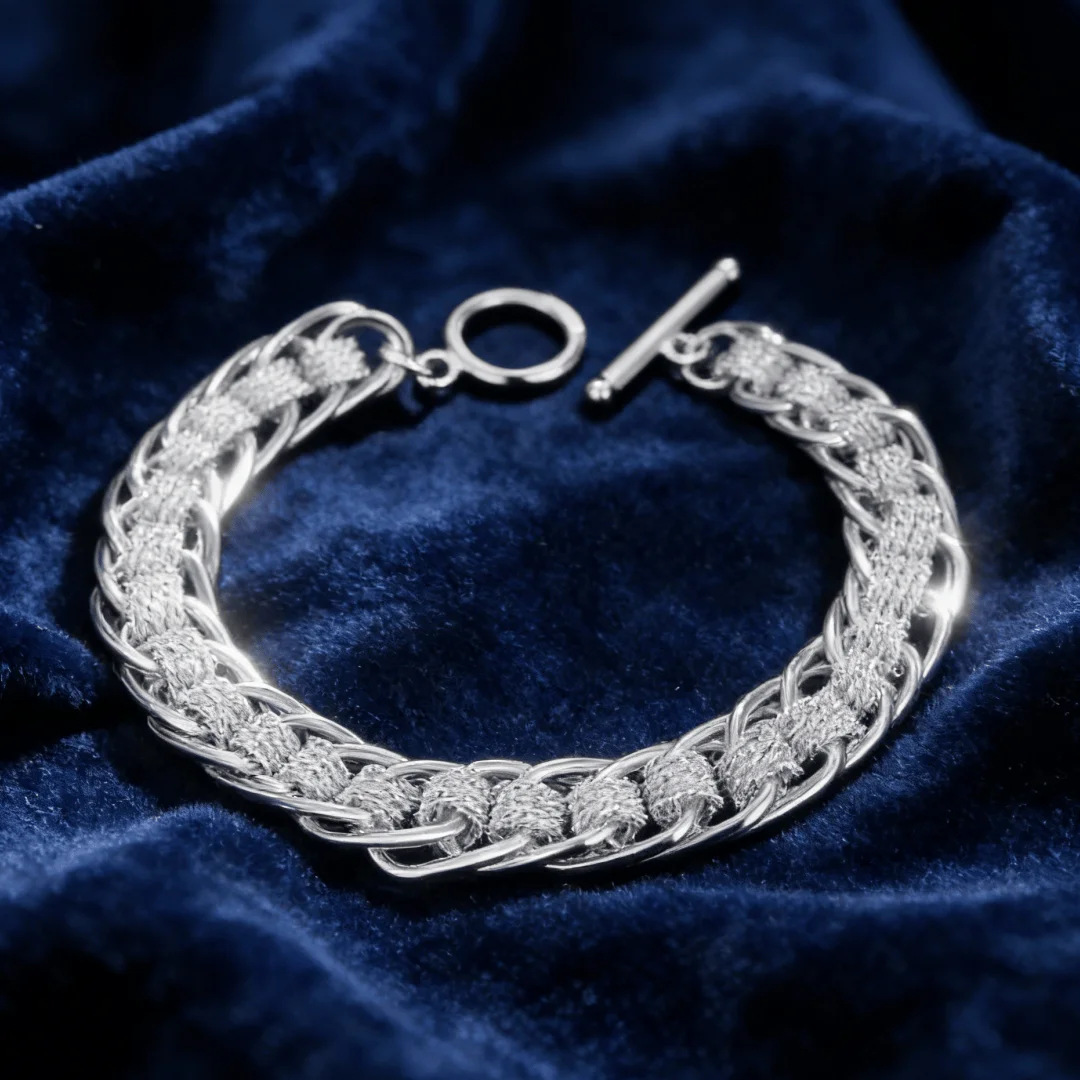 New Original 925 Sterling Silver Bracelets Beautiful circle chain for women men Wedding party Gifts high quality Fashion Jewelry