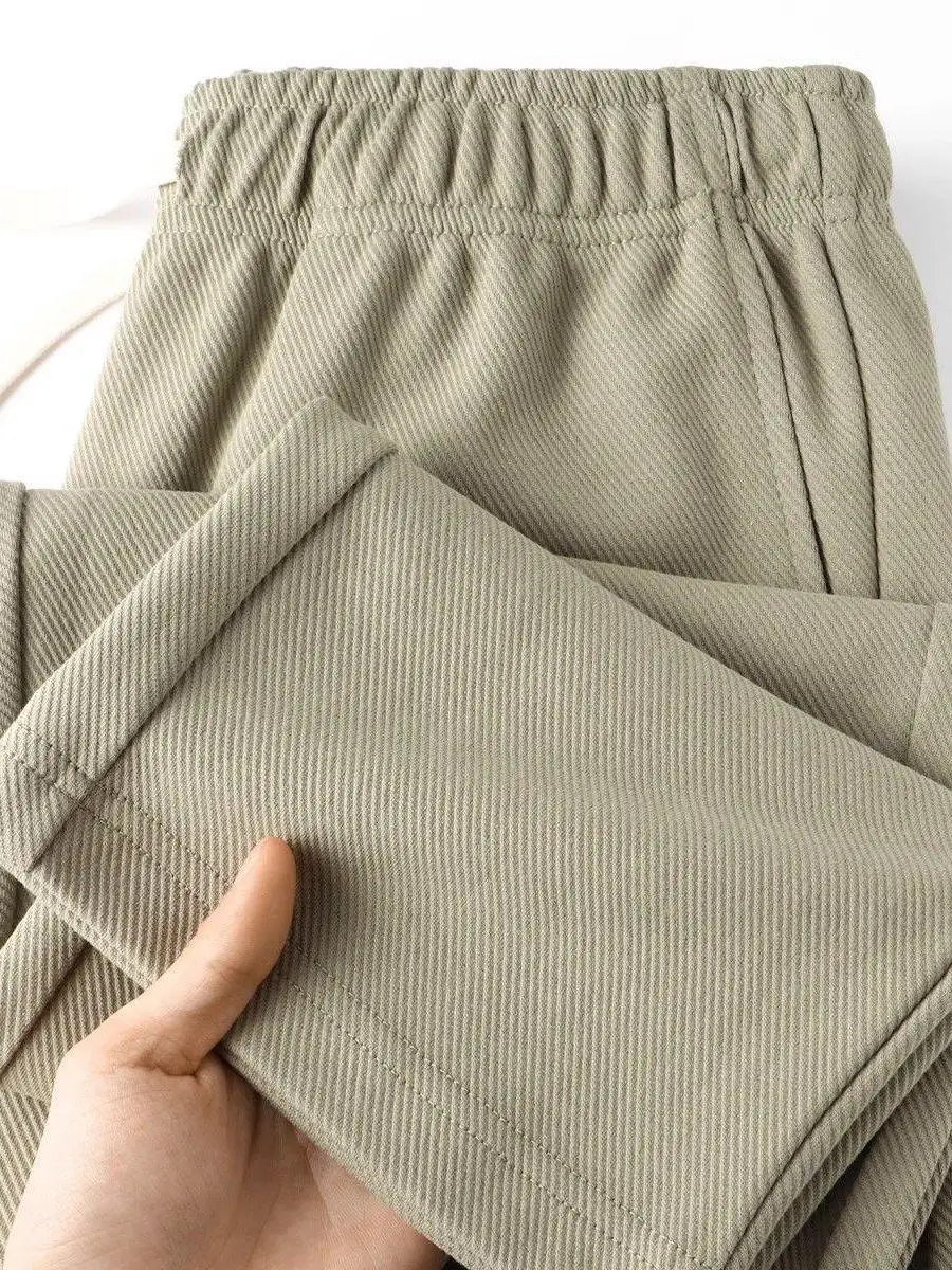 

Брюки из плотного твила прямого кроя, свободные, драпирующиеся, повседневные, для женщин и мужчин, весна-осень, повседневная одежда