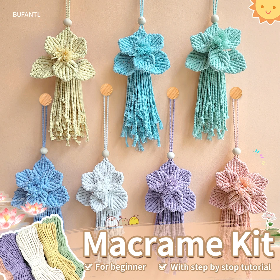 A Colorful Tassel Flower Weaving Material Kit with a Beginner-Friendly Weaving Tutorial, Bohemian Style.