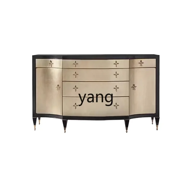 CX Light Luxury Home Entrance Cabinet Neoclassical Solid Wood Sideboard