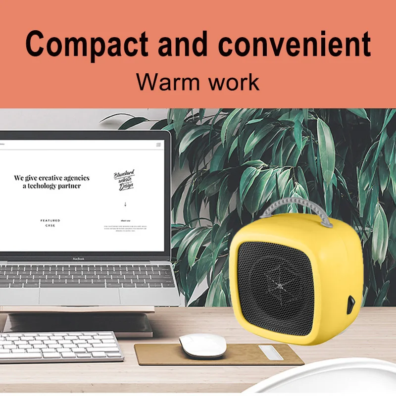 Mini Desktop Fan Heater Knopschakelaar Met Handvat Huishoudelijke Kleine Kachel Winter Verwarming Warmer Power Office Speciale Verwarming