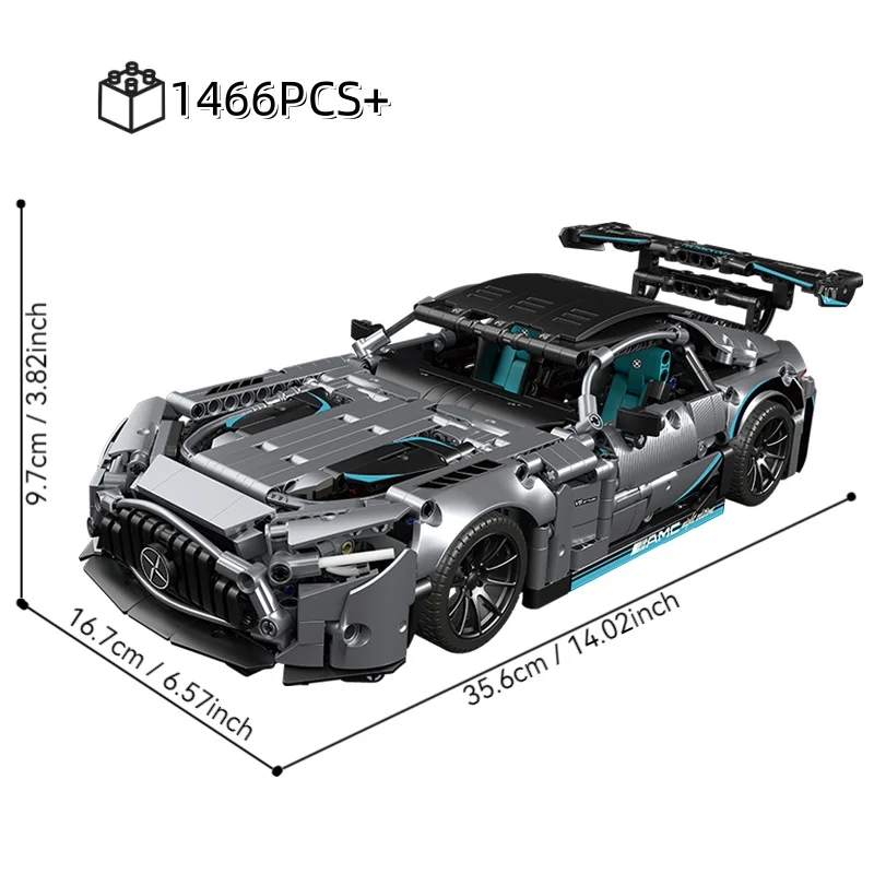 

MOC Technical 1:14 Scale Racing Car Building Blocks Set - 1466PCS Model Kit for Boys & Adults Collectible Birthday Gift 3+