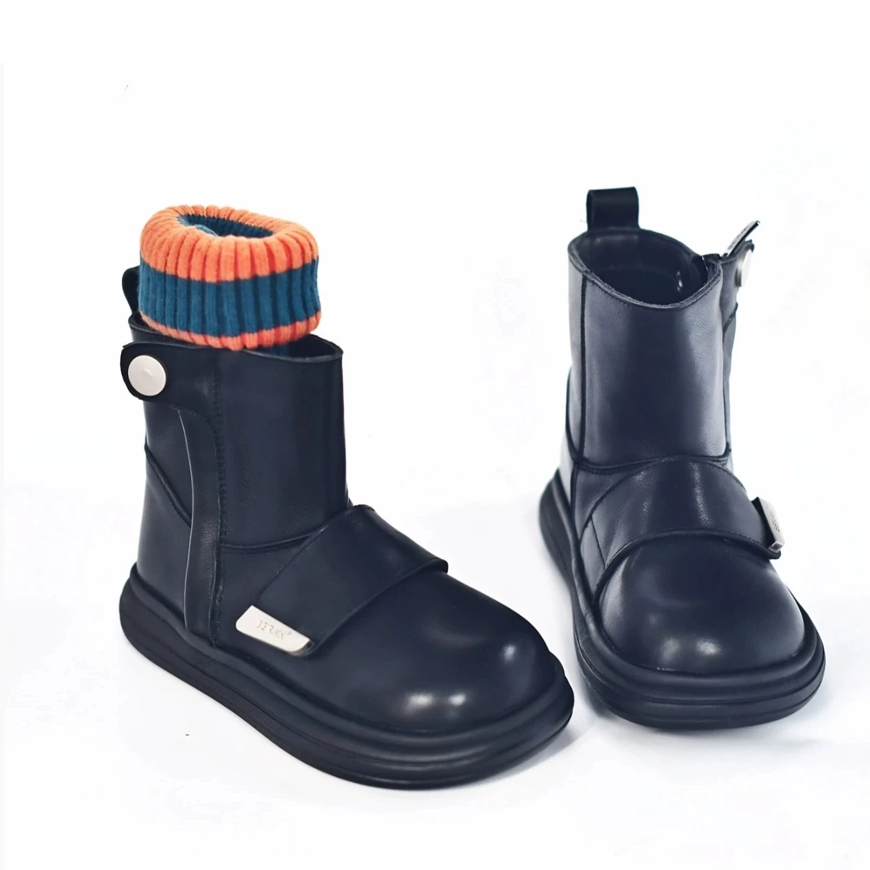 

Cow Leather Children's Riding Boots Spring Autumn Genuine Leather Ankle Boots for Girls Winter Warm Plush Kids Boys Snow Boots