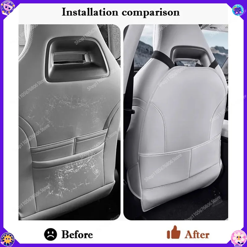 Leather Seat Back Anti Kick Pad For BYD Yuan Up Pro 2024 2025 Anti Scratch Rear Seat Protector Cover Car Interior Accessories