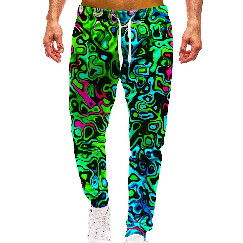 Fashion men's autumn sports pants rainbow camouflage 3D printed pants men's and women's street casual sports jogging pants Z0123