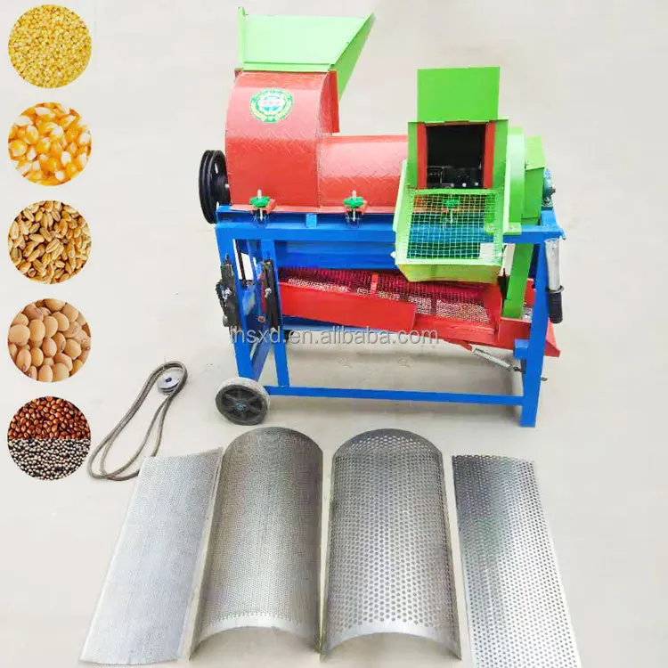 Electric Small Scale Sorghum Soybean Paddy Rice Wheat Peeler /Corn Sheller Thresher Machine