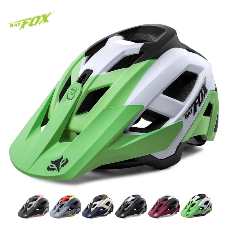 BATFOX Professional Mountain Bike Helmet Unisex Adult Model Rugged Safety Protection Integrated Cycling Helmet