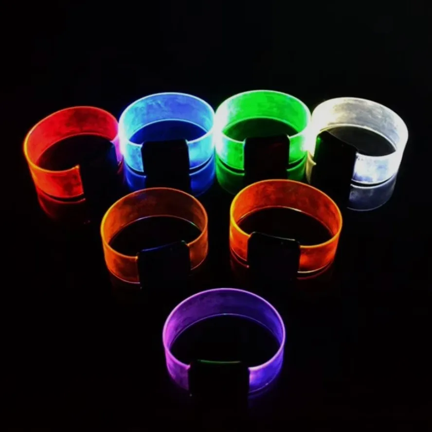 

50-100pcs LED Light Voice Control Bracelet Bangle Clear Magnet Band Sound Activated Bracelets for Concert Favor Rave Party Gift