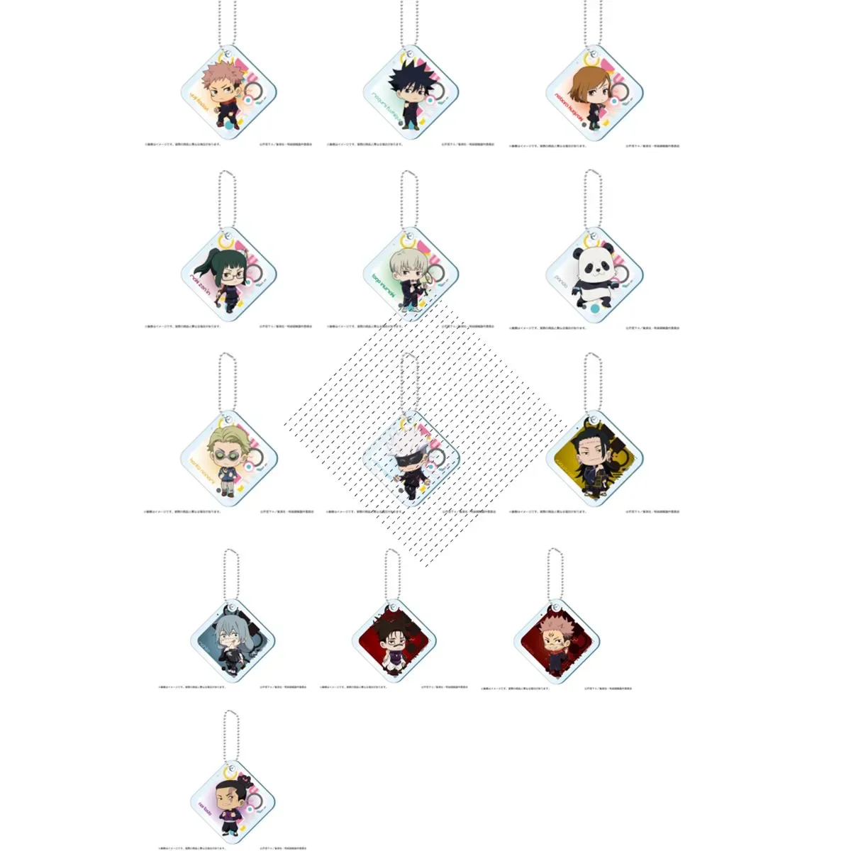 Game Mahito Inumaki Toge Gojo Satoru Zenin Maki Geto Suguru Kugisaki Nobara Keychain Doll Anime Acrylic Keyring Pendant for Gift