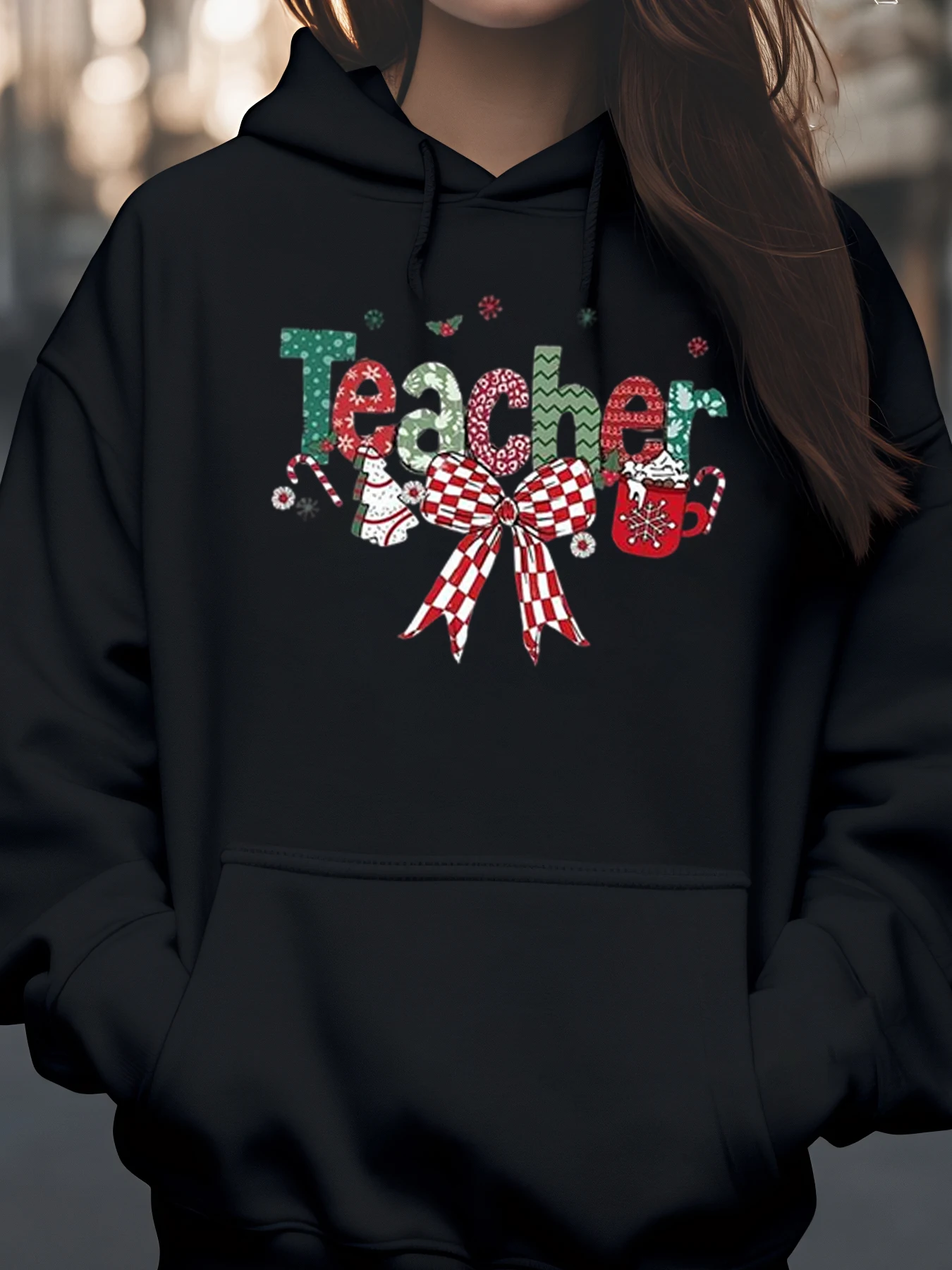 

Рождественская толстовка с принтом учителя, праздничный подарок для учителей и образования