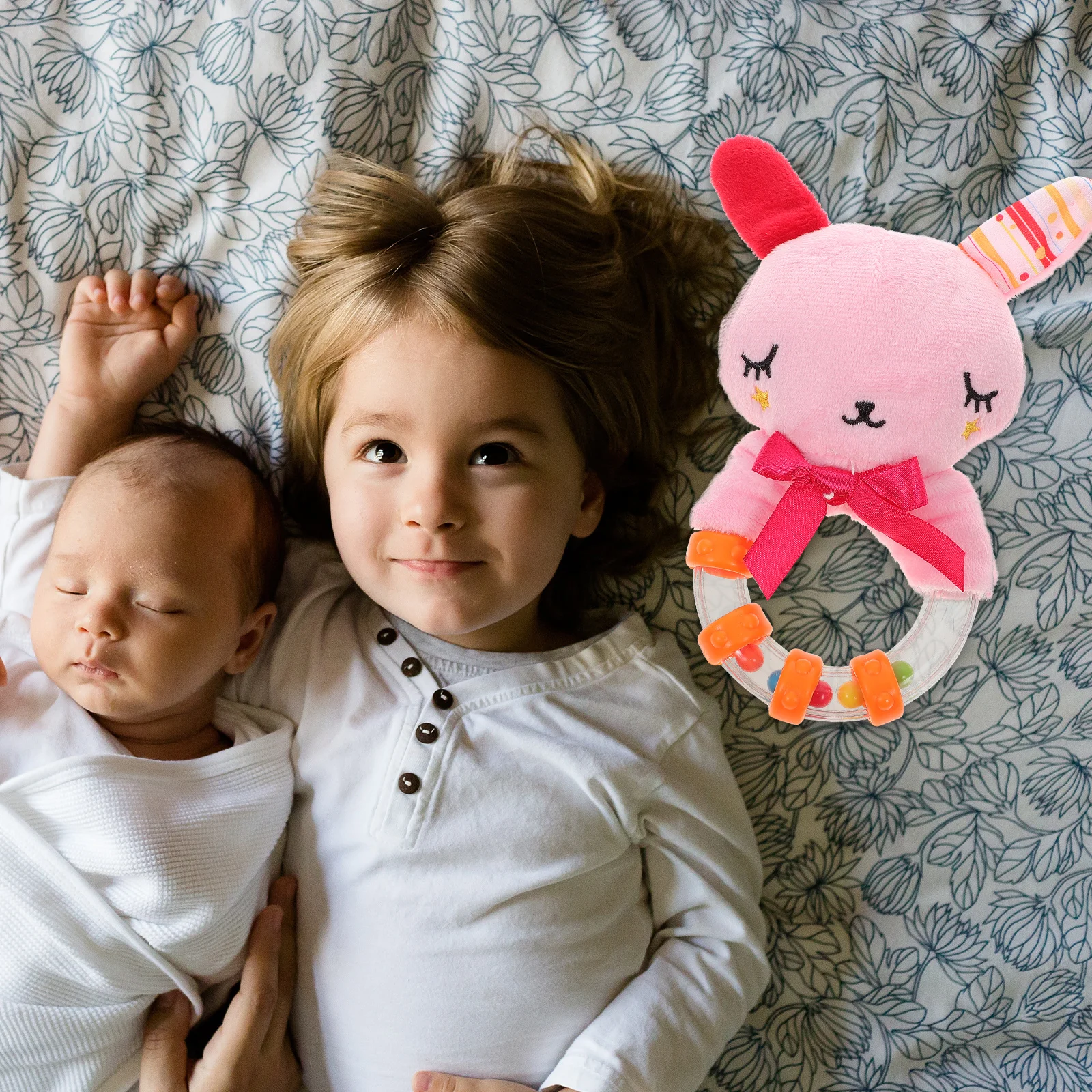 

Baby Hand Rattle Ring Cartoon Animal Infant Educational Early Development Hearing Visual Coordination Soft Shaker Play
