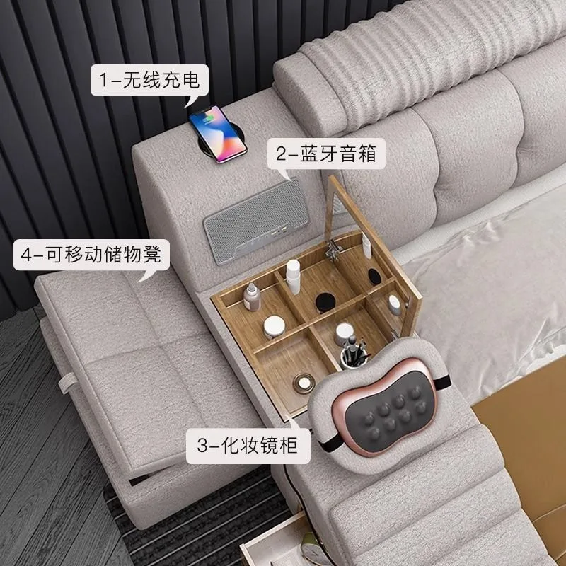 Nordics Double Bed Luxury Lounge Queen Frame Bed Sleeping Dressers Muebles Para Dormitorio Bedroom Furniture Accessories