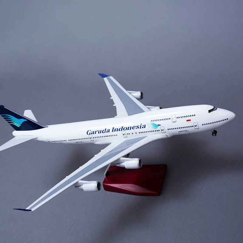 1:150 Scale Luminous Type Of Large Alloy Die Casting  747 Indonesian Aviation Simulation Static Model Collection Gift