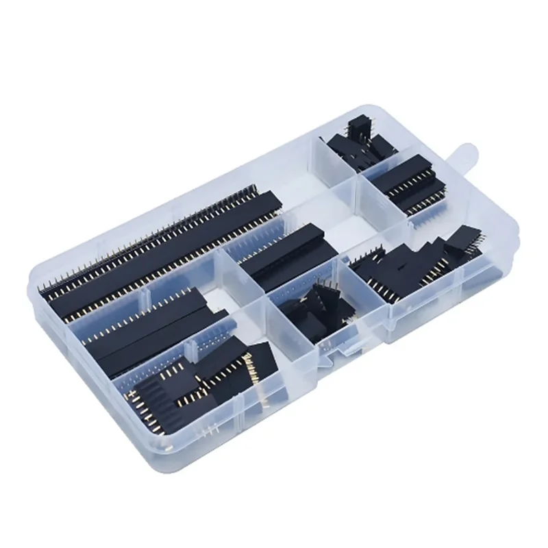 Caja de asiento hembra de una sola fila, Conector de clavija de una sola fila de 2,54mm, Kit de combinación de placa PCB, 8 tipos, 120 piezas