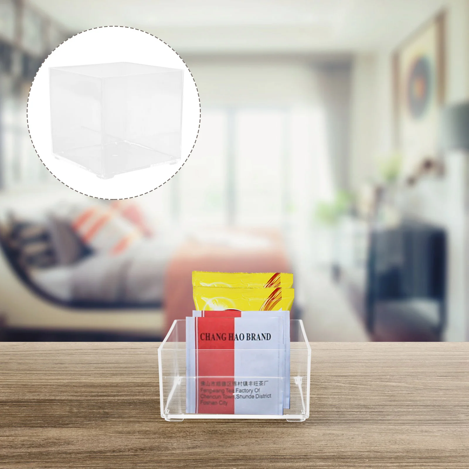 

Keeper Transparent Tea Bag Storage Box Coffee Bags Organizer for Kitchen Pantry Lid Pouches
