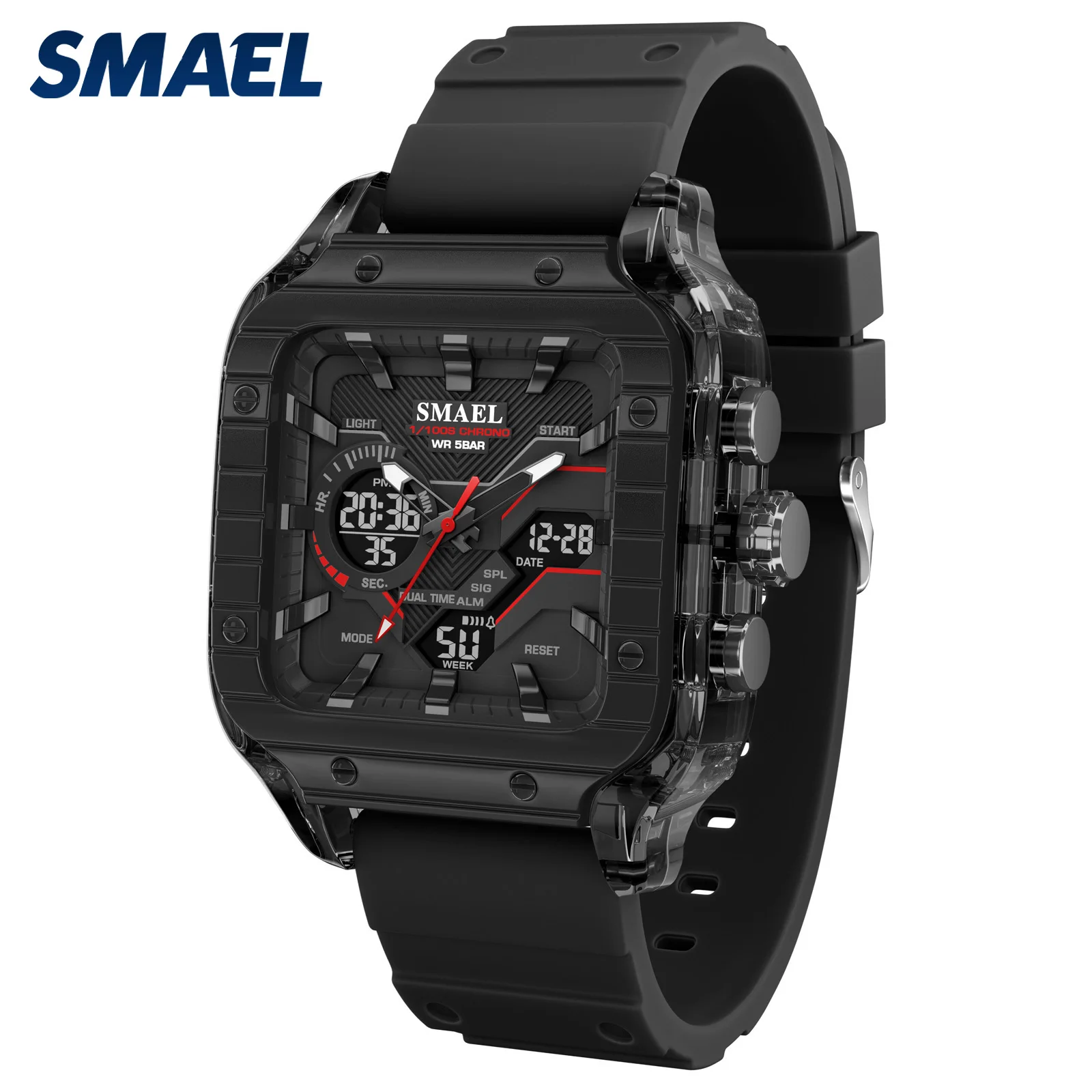 

SMAEL New Daily Outdoor Sports Watch for Men Waterproof Luminous Dual Time Man Watches LED Digital Electronic Wristwatch