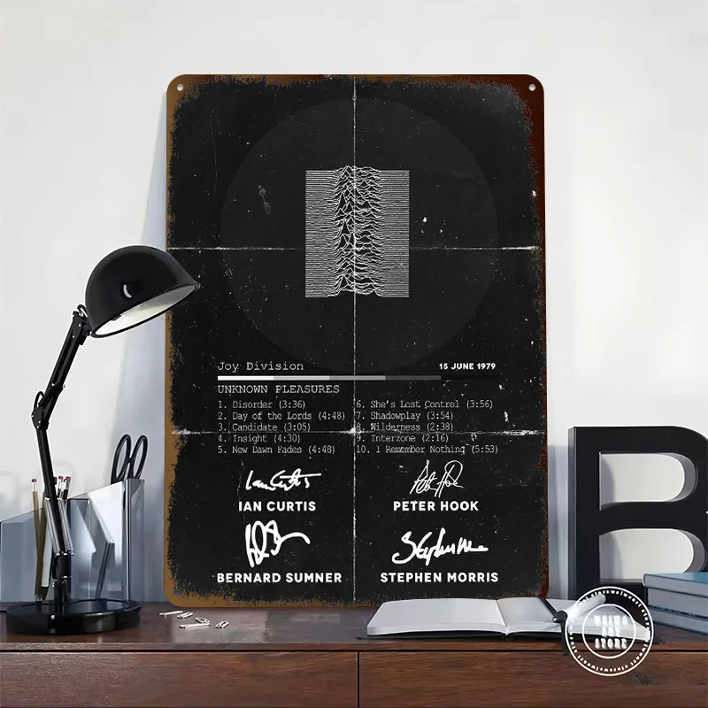 Joy Division Tinplate Posters Customizable Wall Art Retro Vintage Metal Signs for Home Room Bathroom Decor Bedroom Decorations