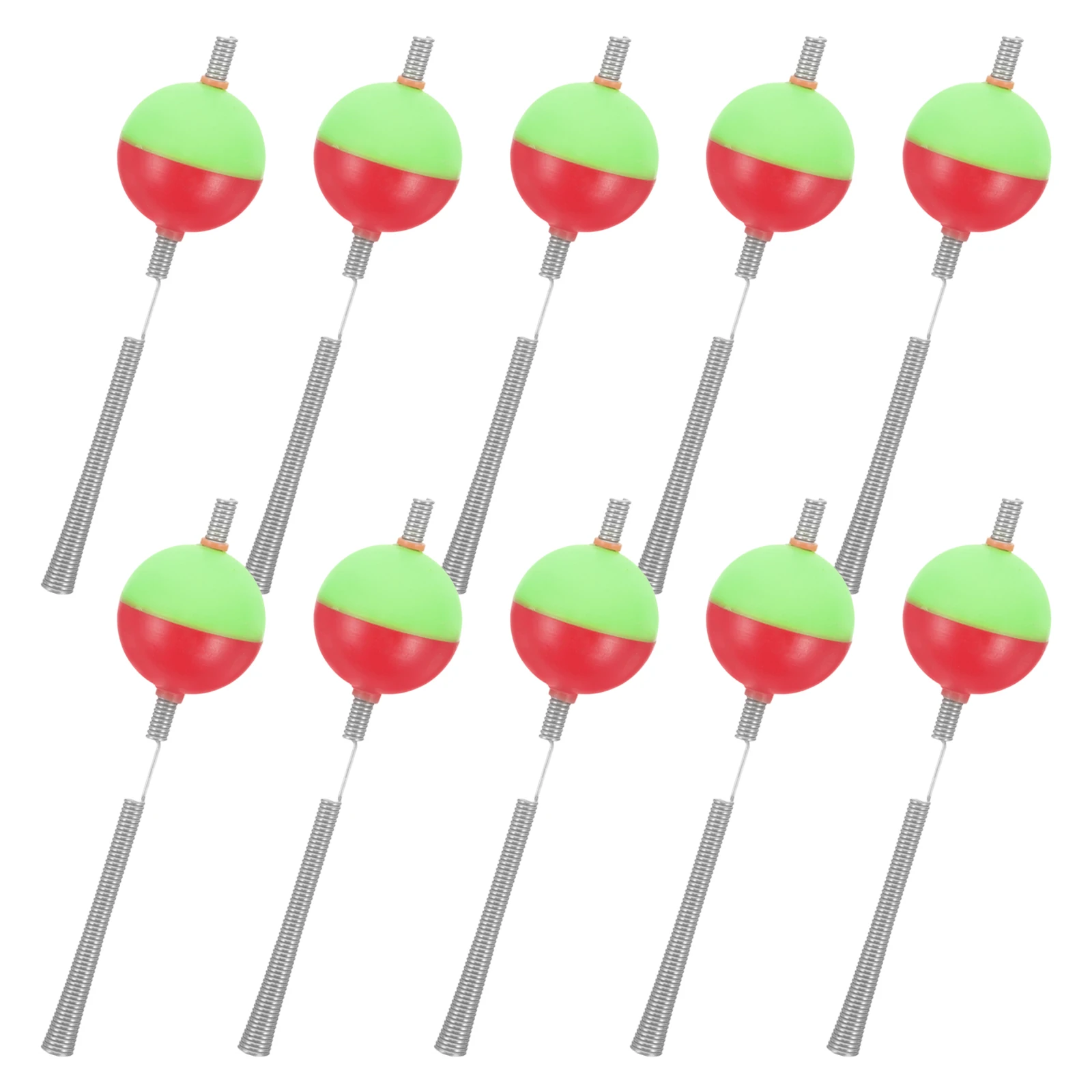 

10pcs Ice Rod Tips Dual Color Steel ABS Rattle Bell Alert Ball Supplies Equipment Winter Ice Fishing Alert Outdoor