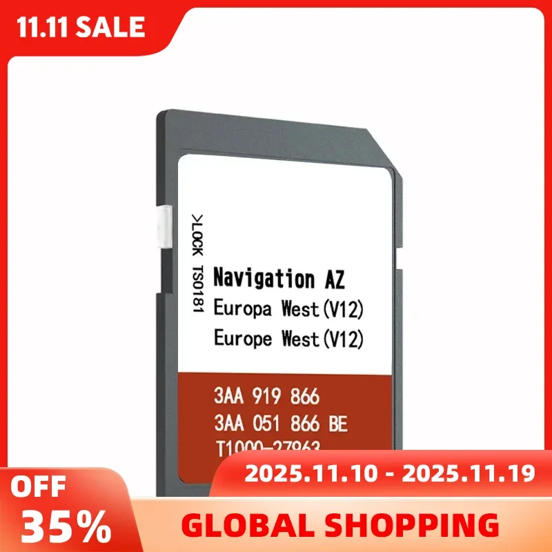 

for VW AZ V12 West RNS315 V12 Western Europe 2020 Map Naving SD GPS Sat Nav Card