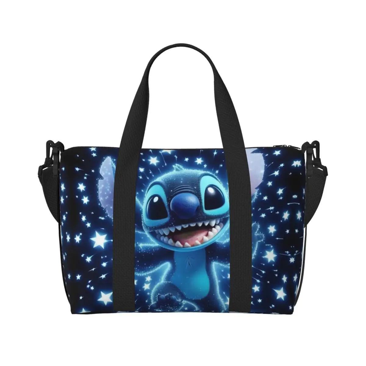 

Custom Stitch Anime Printed Groceries Tote Shopping Bags Women Large Capacity Starlit Sky Design Beach Gym Travel Bags