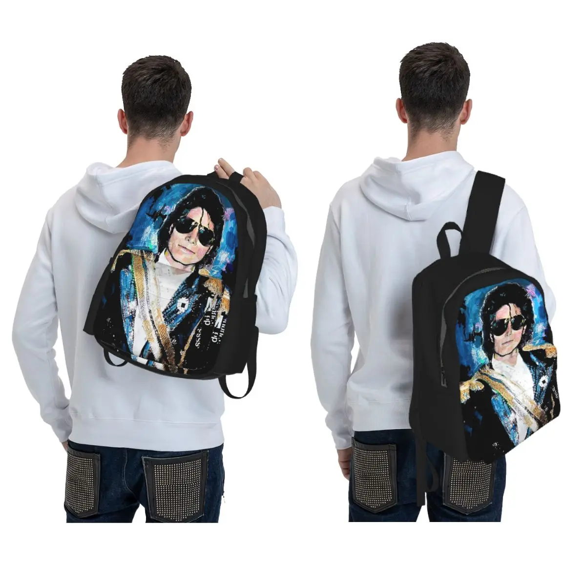 Michael 1984 Grammys Jackson Pop Art Portrait Backpack Student BookBag Children School Bag Computer Shoulder Bags for Men Women