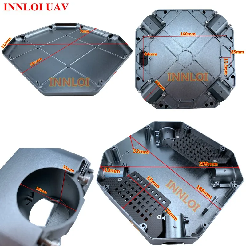 XAERO DIY X1100 940mm Aluminium Quad-Rahmen für LED-Suchscheinwerfer Megafon-Lautsprecher Drohne – Detail 20