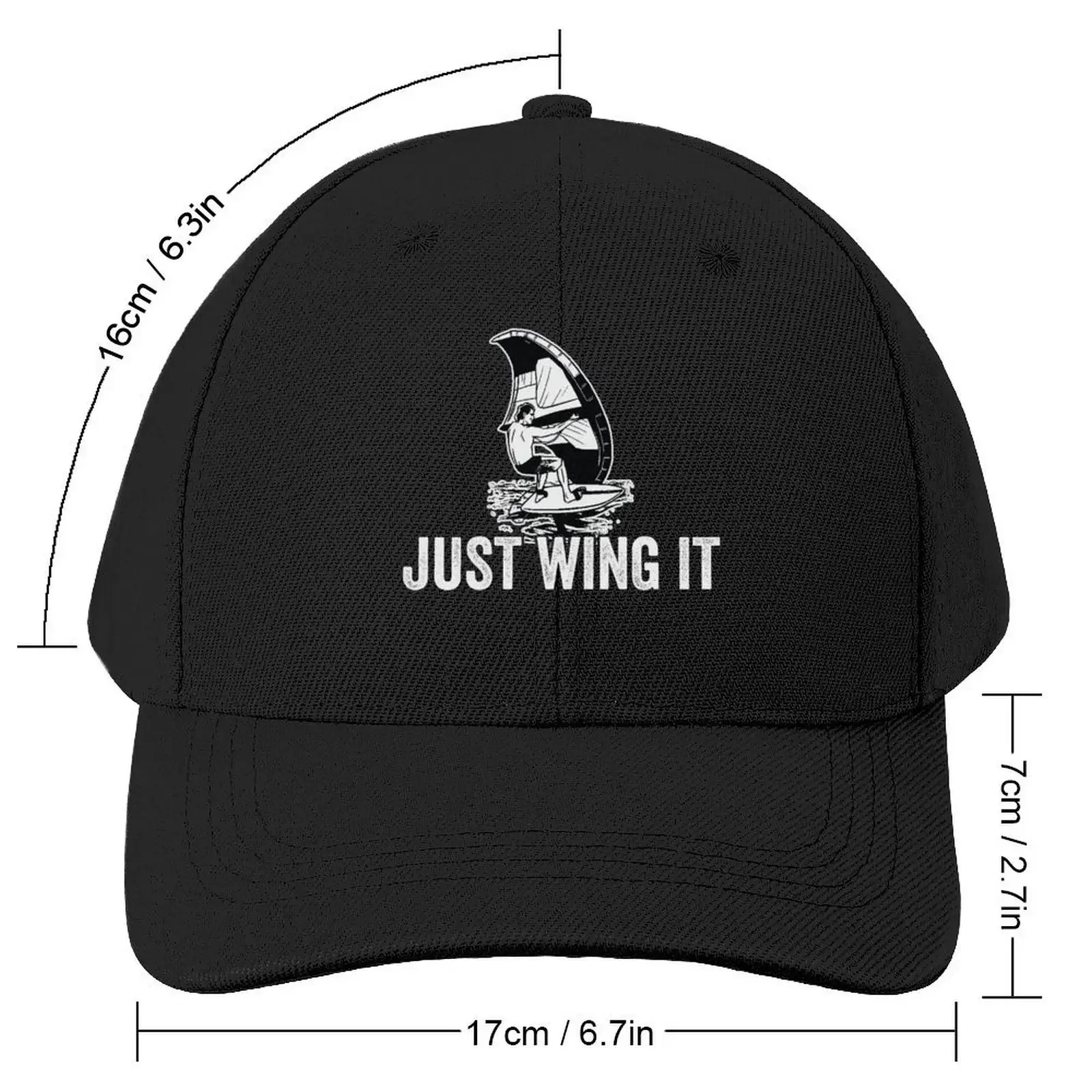 just wing it funny wing foil design great gift for wing surfer - foiling lovers Baseball Cap |-F-| Golf Cap Mens Women's