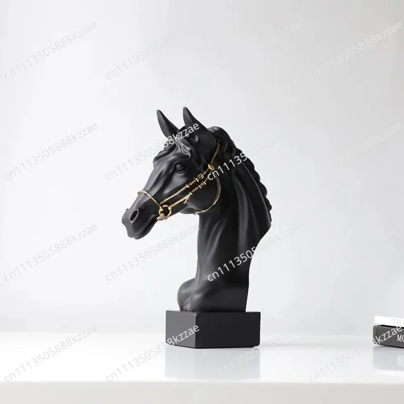 Horse Head Ornaments, Light Luxury, High-end Living Room Ornaments, Home Accessories, Creative Entrance Office, Wine Cabinet