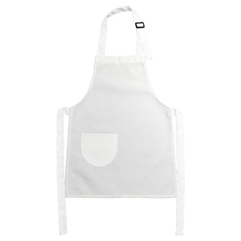 Sublimation Blank Apron Cooking Kitchen Dining Christmas With Colorful Pocket Adjustable Adult Children Linen Soft Fabric