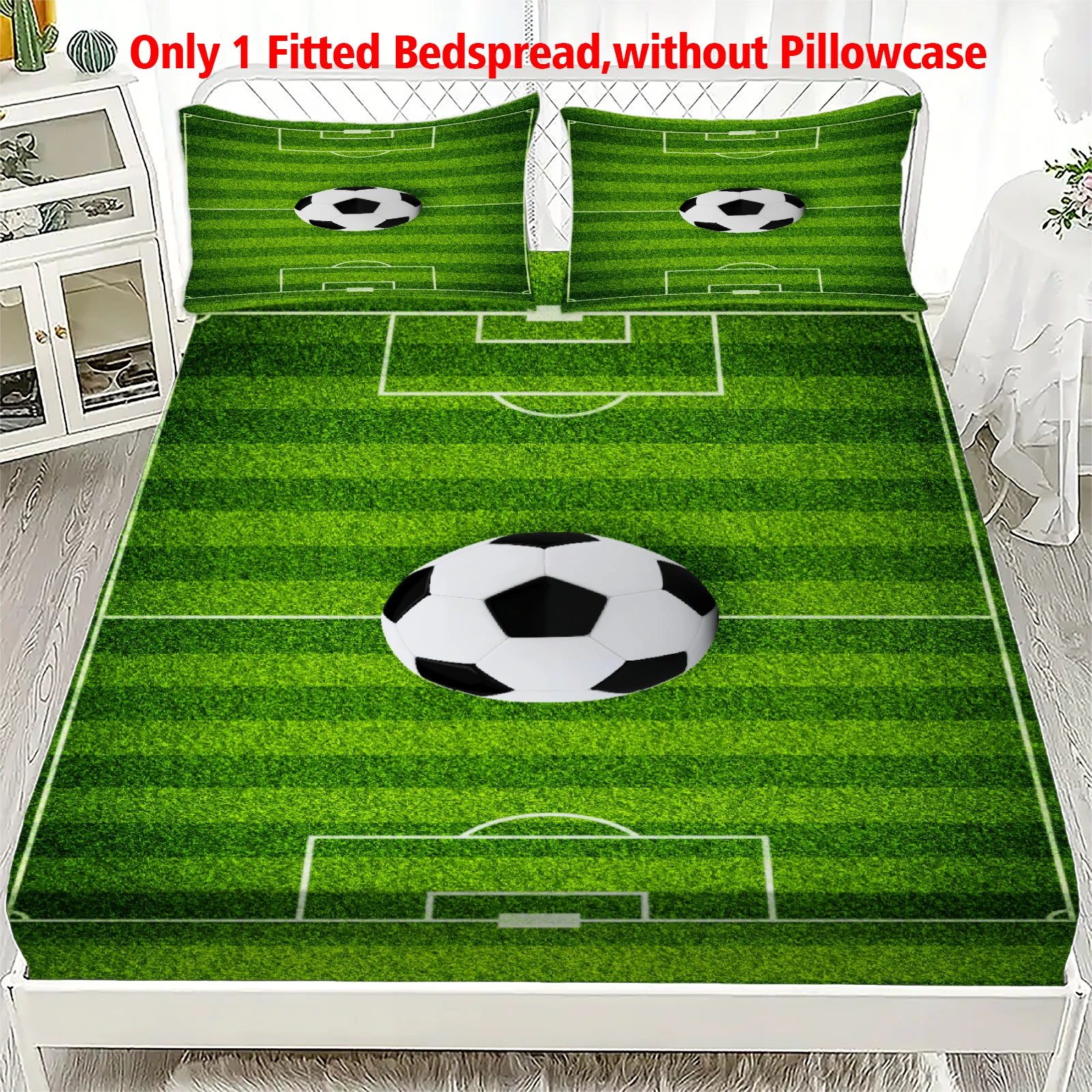 1 Football Pattern digital printed frosted Fitted Sheet,bedroom printed bed cover,bedding(No pillowcase)