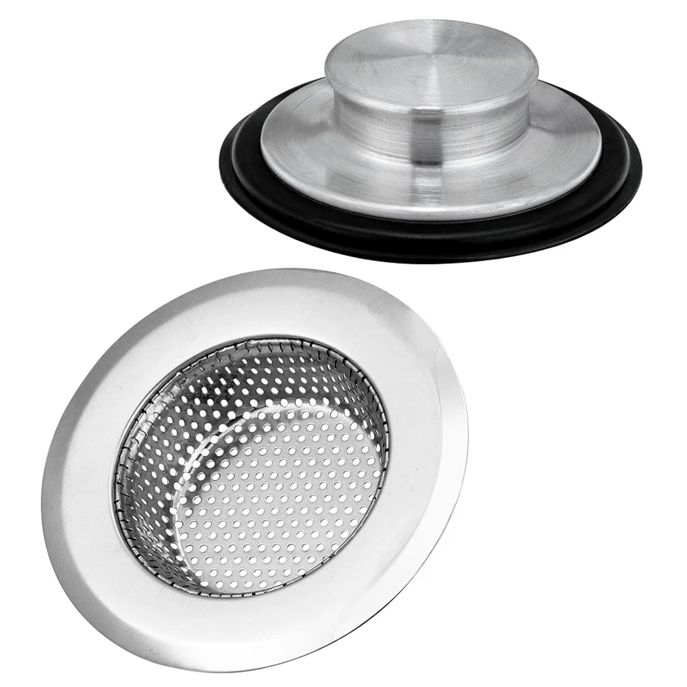 

1 set 1 Set Stainless Steel Sink Strainer Drain Stopper Filter For Kitchen Bathroom Floor Drain Clog Prevention Tool